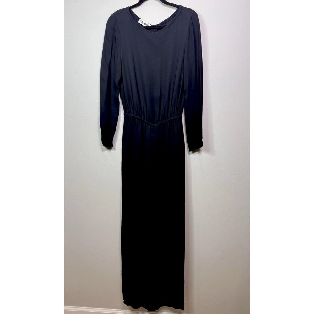 VTG GALANOS James Galanos Jumpsuit Top Pant Ensemble Black Women Sz M